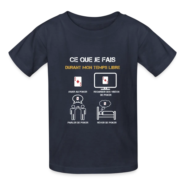 poker temps libre humour sur T-shirts Russell Enfant