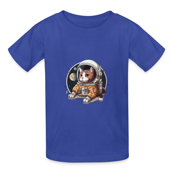 Chat Cosmonaute Aventure Spatiale sur T-shirts Russell Enfant