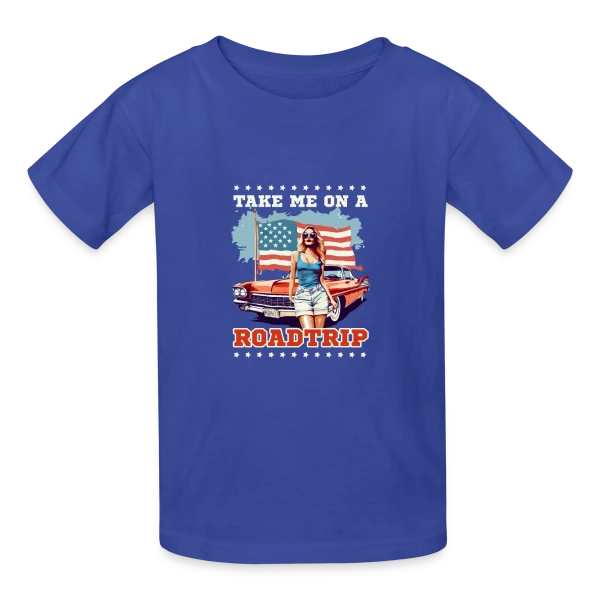 Roadtrip Américain Rétro sur T-shirts Russell Enfant