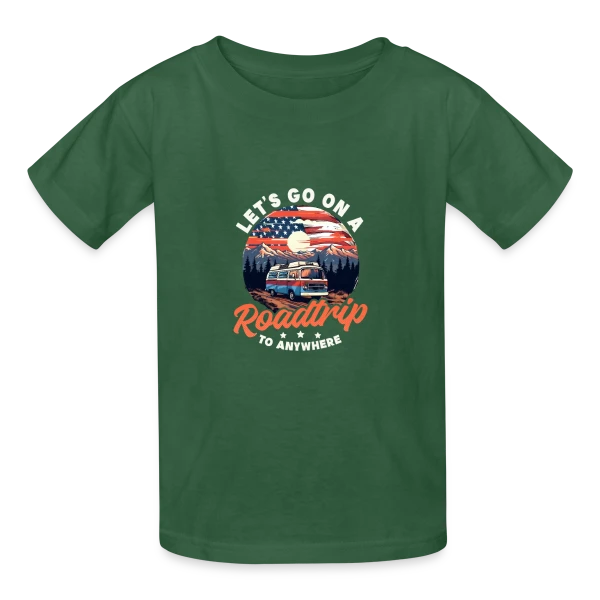 Van Hippie Aventure sur T-shirts Russell Enfant