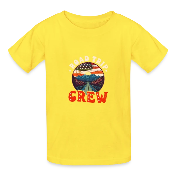 Équipe Road Trip Américain sur T-shirts Russell Enfant