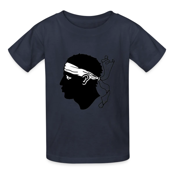Profil Tête de Maure Corse sur T-shirts Russell Enfant
