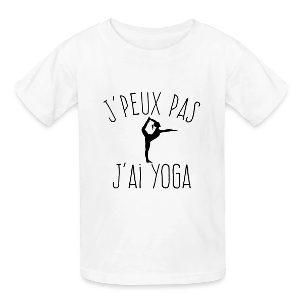 Humour Yoga: J'Peux Pas, J'ai Yoga ! sur T-shirts Russell Enfant