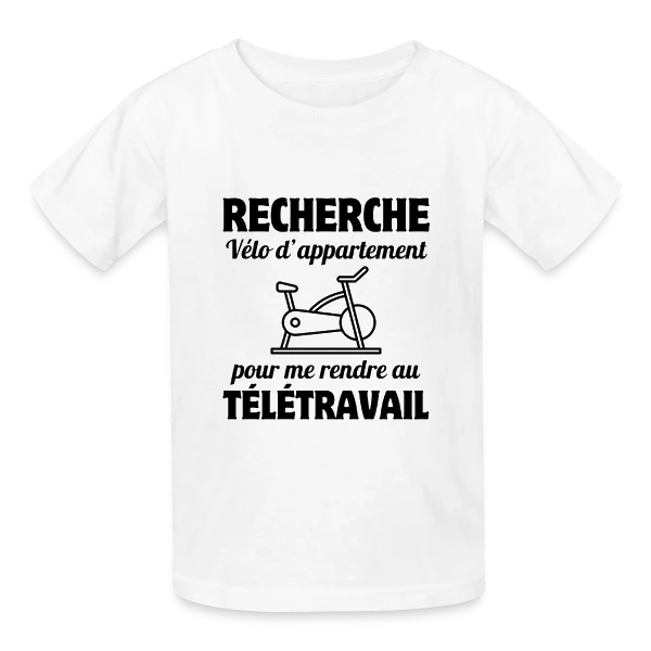 Humour Télétravail : La Vie au Bureau à Distance sur T-shirts Russell Enfant
