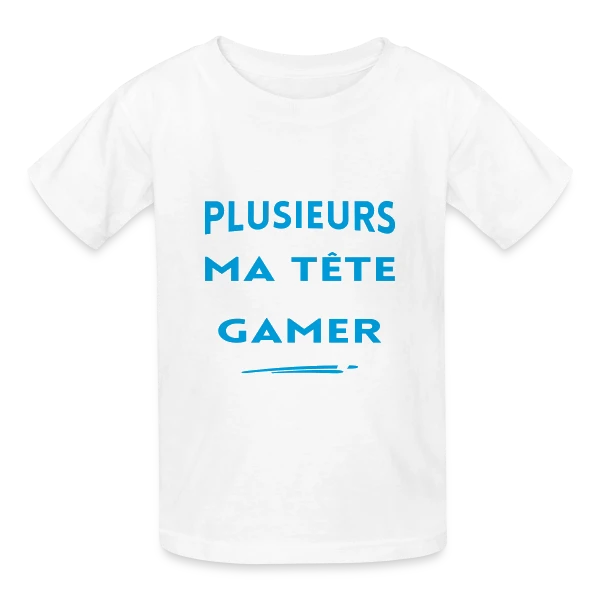 Humour Gamer: 'On est plusieurs dans ma tête...' sur T-shirts Russell Enfant