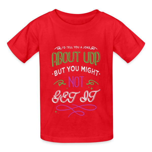 Blague UDP - Humour Hacking Éthique & Anonyme sur T-shirts Russell Enfant