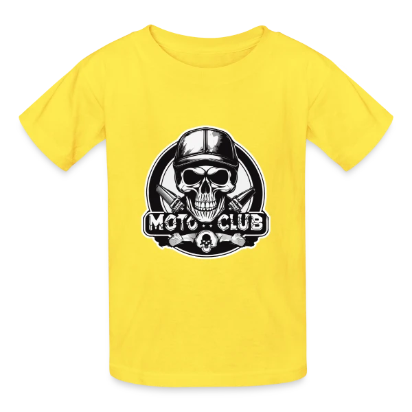 Tête de Mort Motard Rétro – Club Moto sur T-shirts Russell Enfant