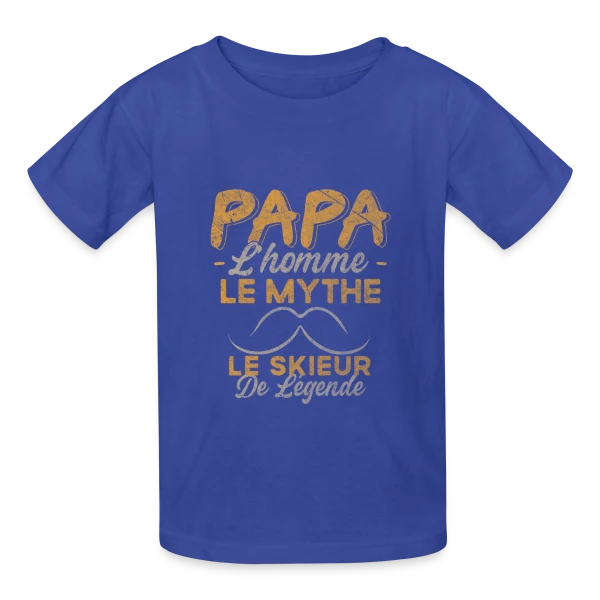 Papa Skieur de Légende - Humour Cadeau Ski sur T-shirts Russell Enfant