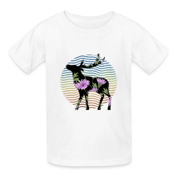 Cerf Majestueux sur T-shirts Russell Enfant