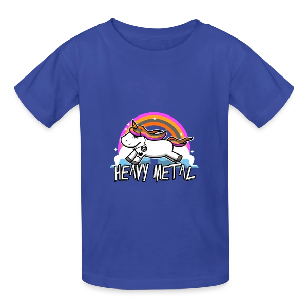 Licorne Heavy Metal Rockeuse sur T-shirts Russell Enfant