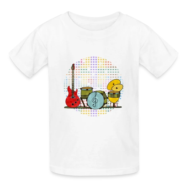 Mélodies d'Instruments sur T-shirts Russell Enfant