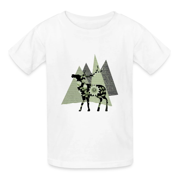 Cerf Majestueux sur T-shirts Russell Enfant