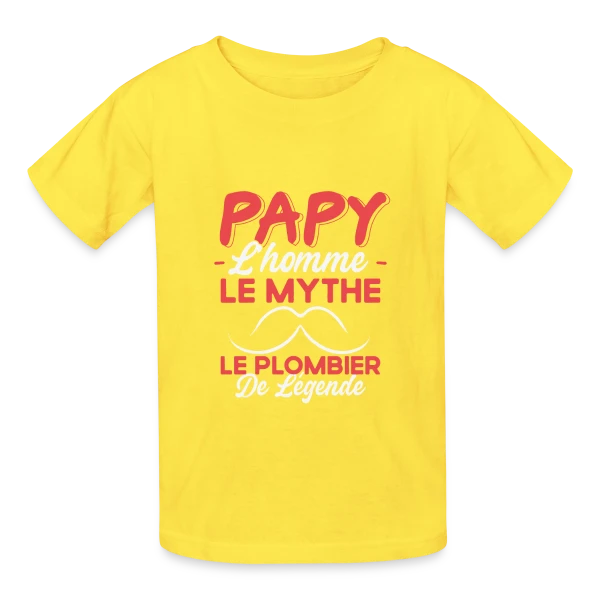 Papy Plombier de Légende - Humour Cadeau Artisan sur T-shirts Russell Enfant