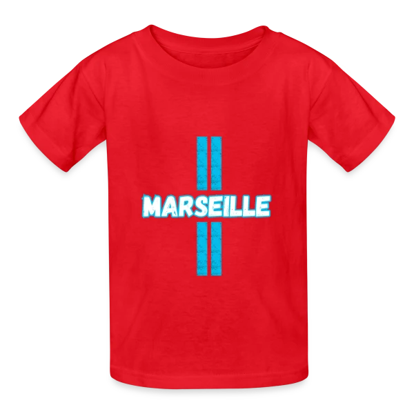 Marseille Supporter Stylisé sur T-shirts Russell Enfant