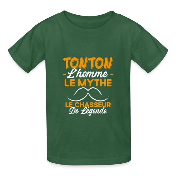 Tonton Le Chasseur de Légende - Cadeau Humour sur T-shirts Russell Enfant