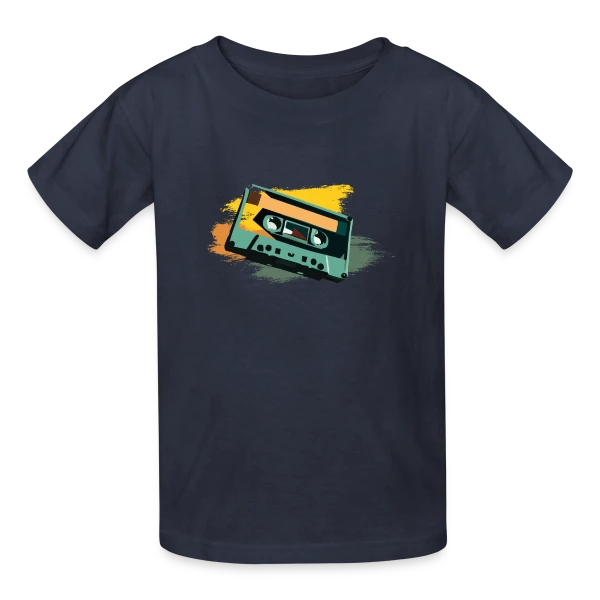 Cassette Pop Art sur T-shirts Russell Enfant