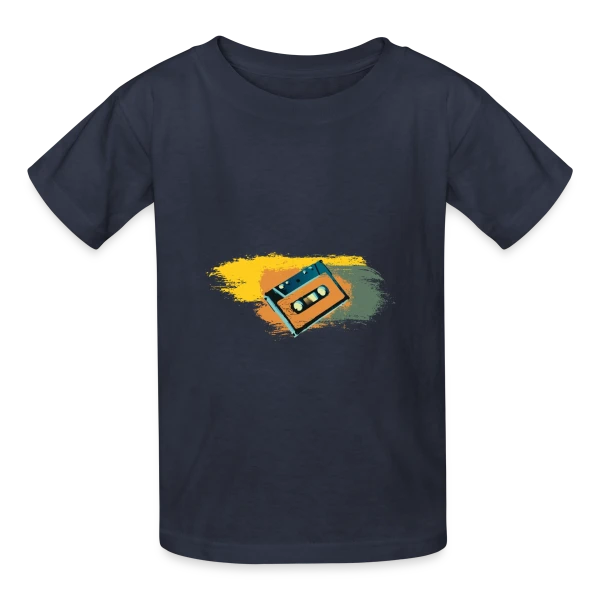Cassette Rétro Couleurs sur T-shirts Russell Enfant