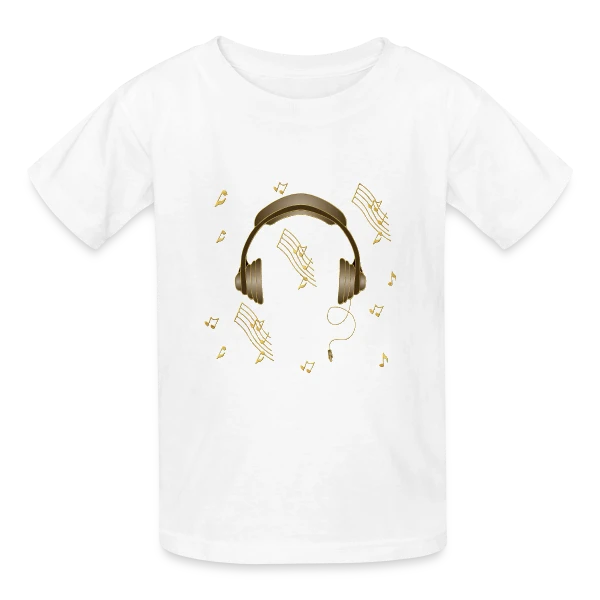Casque Audio : Rythme & Style sur T-shirts Russell Enfant
