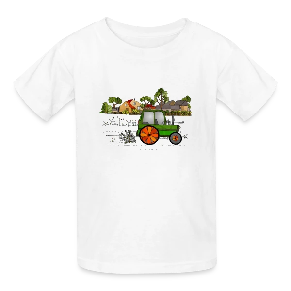Passion Tracteur sur T-shirts Russell Enfant