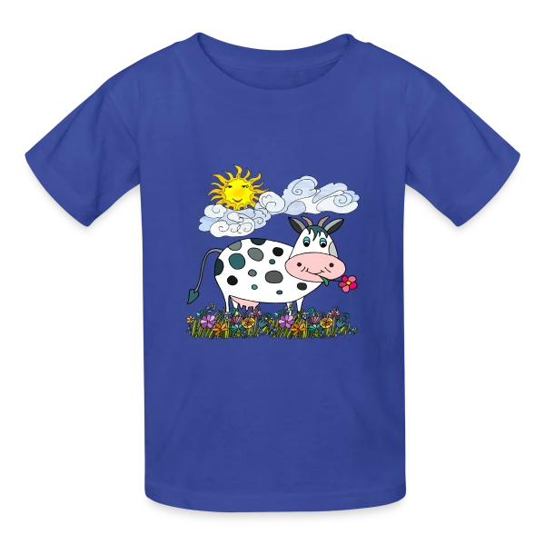 La Vache Stylée sur T-shirts Russell Enfant