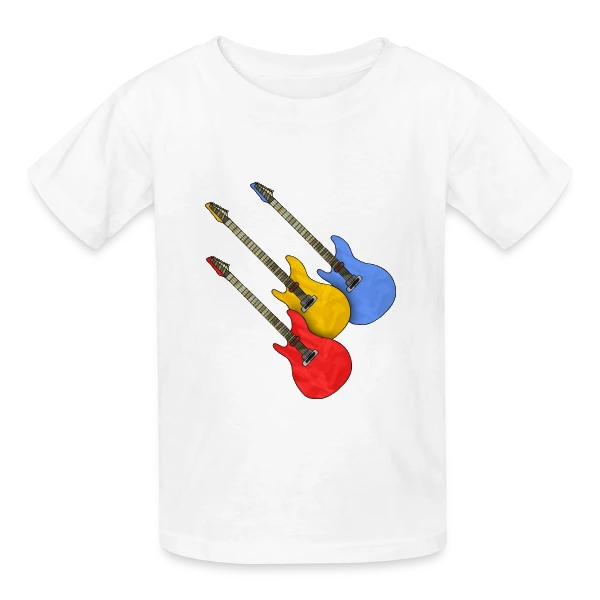 Passion Guitare sur T-shirts Russell Enfant