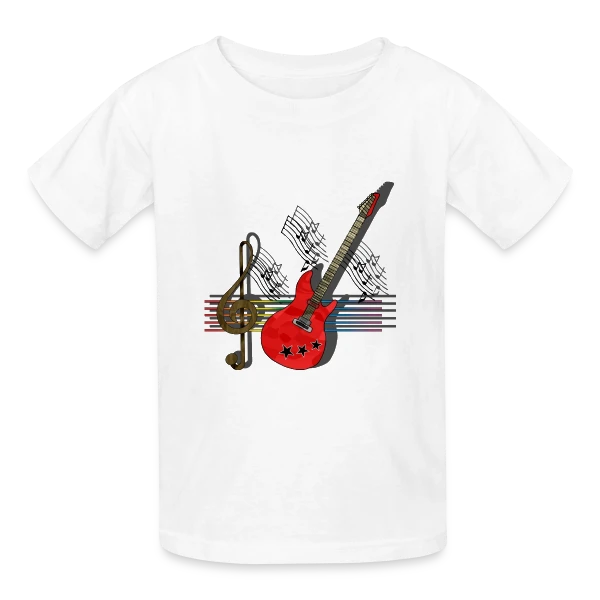 Passion Guitare sur T-shirts Russell Enfant