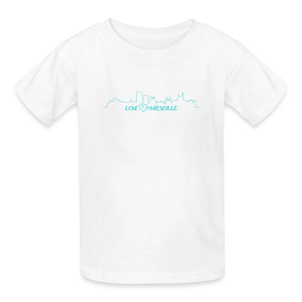 Skyline Marseille Amour sur T-shirts Russell Enfant