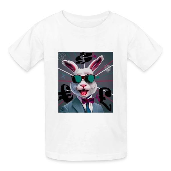 Lapin Business Man sur T-shirts Russell Enfant