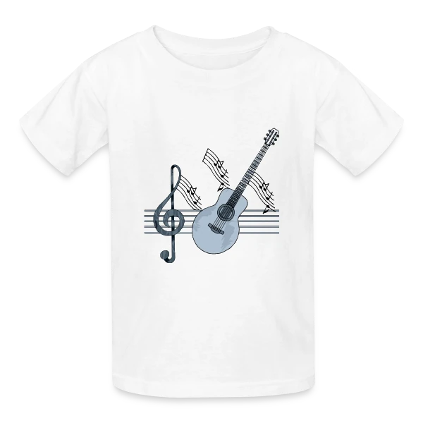 Mélodie Guitare sur T-shirts Russell Enfant