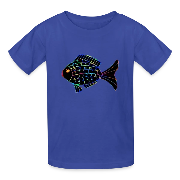 Passion Pêcheur - Motif Poisson sur T-shirts Russell Enfant