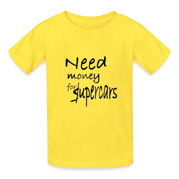 Need Money for Supercars sur T-shirts Russell Enfant