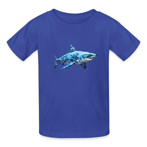 Grand Requin Blanc sur T-shirts Russell Enfant