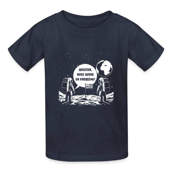 Houston, Nous avons un Problème - Citation Spatiale sur T-shirts Russell Enfant