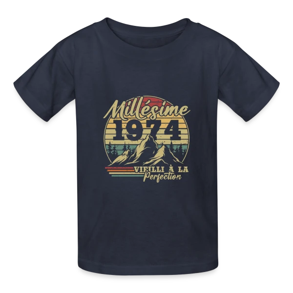 Millésime 1974 Vieilli à la Perfection sur T-shirts Russell Enfant