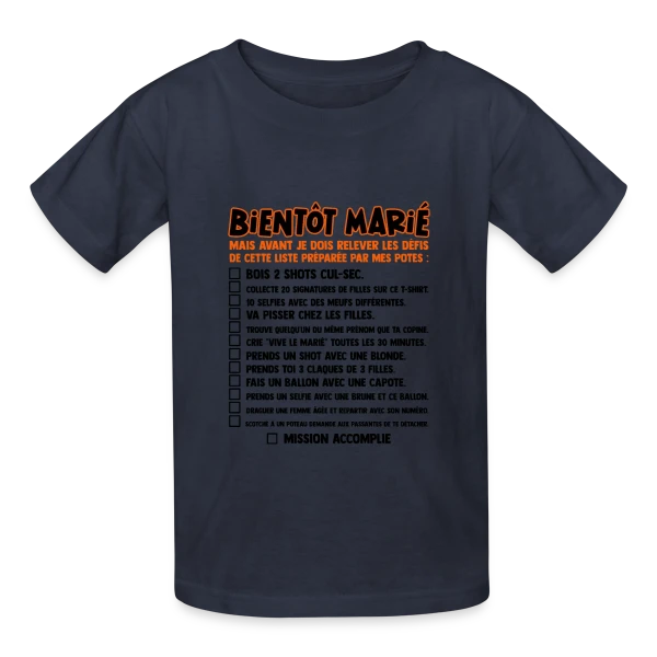 Défis EVG Futur Marié sur T-shirts Russell Enfant