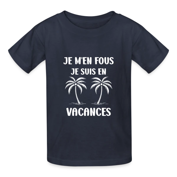 Je Suis En Vacances Blanc sur T-shirts Russell Enfant