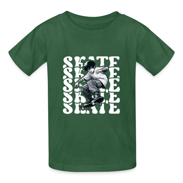 Jeune Skater Manga Urbain sur T-shirts Russell Enfant