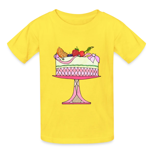 Gâteau d'Anniversaire Célébration sur T-shirts Russell Enfant