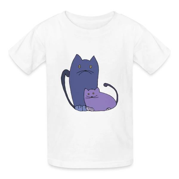 Amour Félin sur T-shirts Russell Enfant