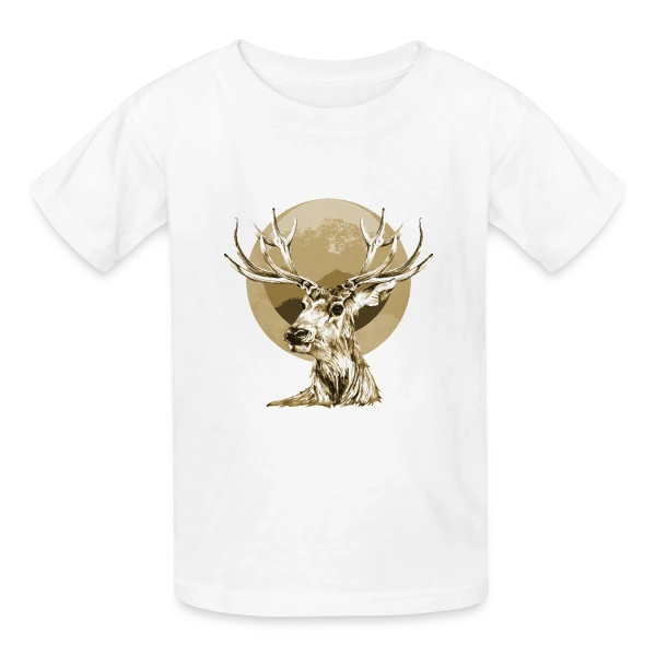 Cerf Majestueux sur T-shirts Russell Enfant