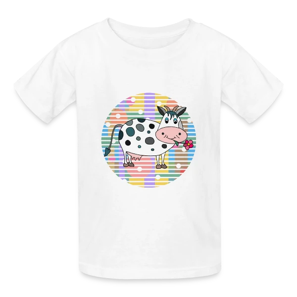 La Vache Adorable sur T-shirts Russell Enfant