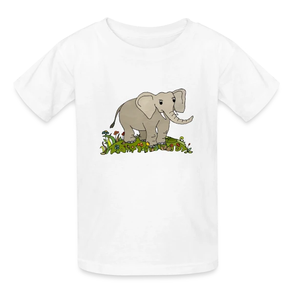 L'Éléphant Majestueux sur T-shirts Russell Enfant