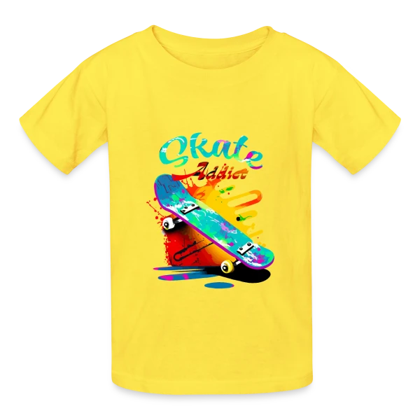 Skate Addict : Amoureux de la Planche sur T-shirts Russell Enfant