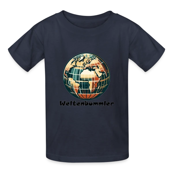 Globe Vintage Explorateur sur T-shirts Russell Enfant