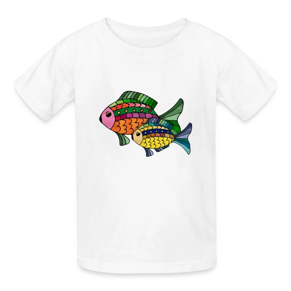 Passion Pêcheur sur T-shirts Russell Enfant