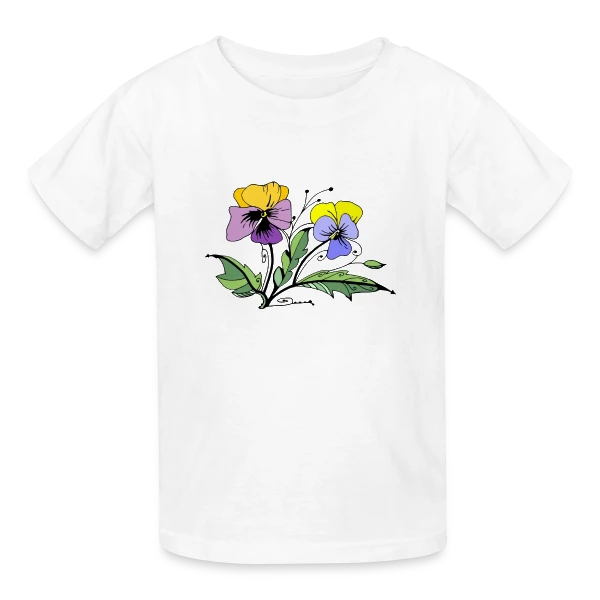 Éclat Floral sur T-shirts Russell Enfant