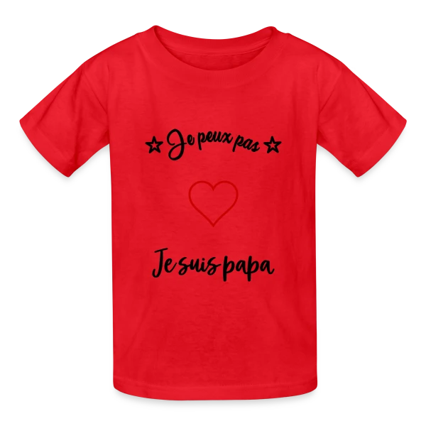 Cœur Papa : Je t'aime Super Papa sur T-shirts Russell Enfant