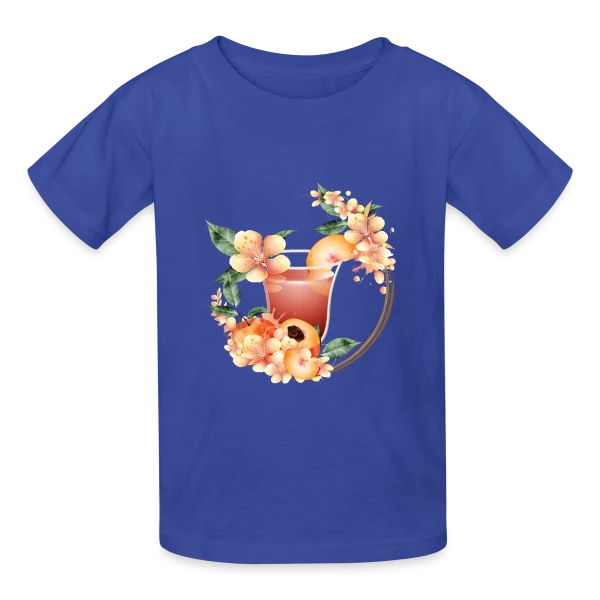 Cocktail Pêche en Fleurs: Douceur Estivale sur T-shirts Russell Enfant