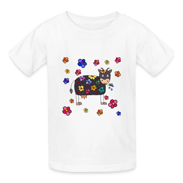 La Vache Stylée sur T-shirts Russell Enfant