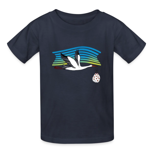 Cigogne Majestueuse sur T-shirts Russell Enfant